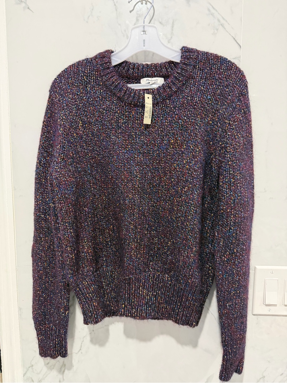 Madewell Purple Multicolor Speckled Crewneck Sweater
